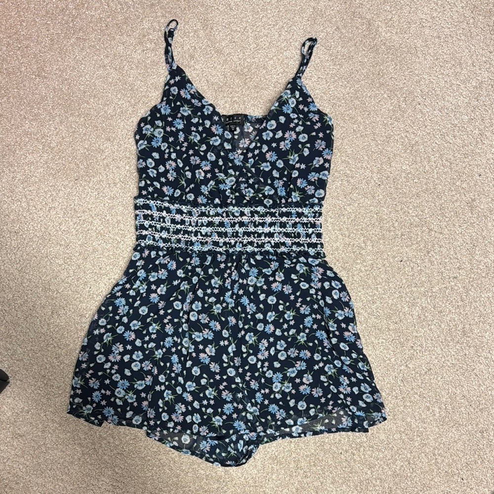 Trixxi Navy Blue Floral Jumpsuit